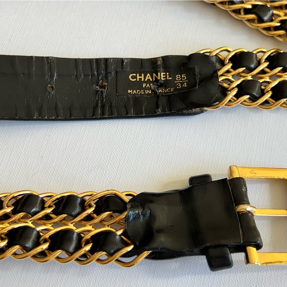 CHANEL Chain Belt Black Gold leather - Picture 2 of 7